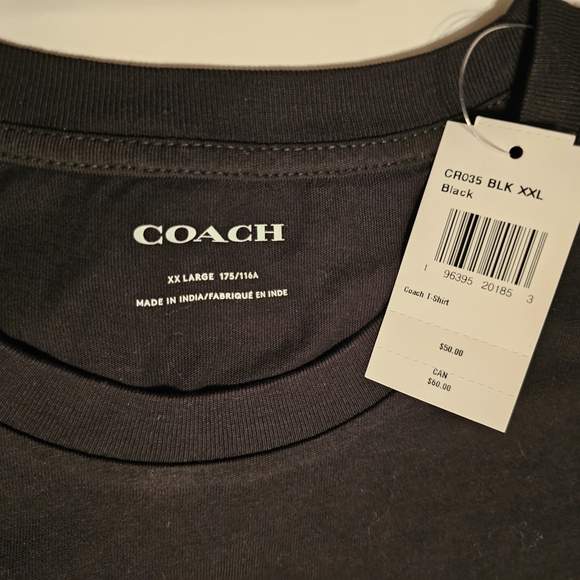 Coach Mens  Black Tee with Logo - Picture 2 of 6